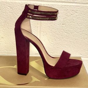 Maroon block heel